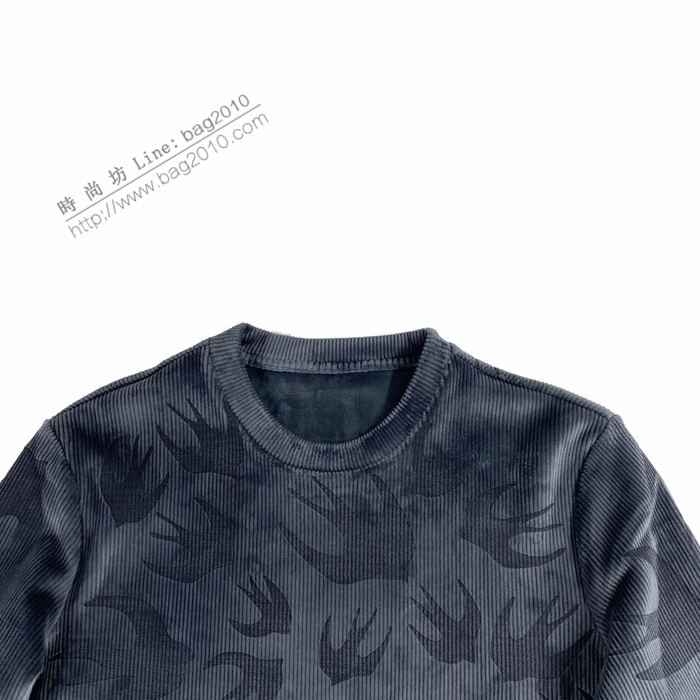 Alexander McQueen秋冬新款群燕燈芯絨衛衣 麥昆高版本經典男款衛衣  ydi3063